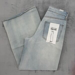 Almost Famous Baggy Jean Light Wash Distressed High Rise Wide Leg Denim Size 3‎